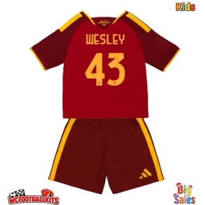 AS Roma Wesley Franca #43 Replica Home Stadium Kit for Kids 2026-27 Short Sleeve (+ pants)